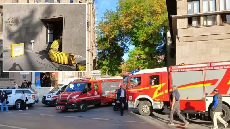 Ankara Sosyal Bilimler Üniversitesi'nde yangın söndürme sistemi patladı: 6 kişi hastaneye kaldırıldı