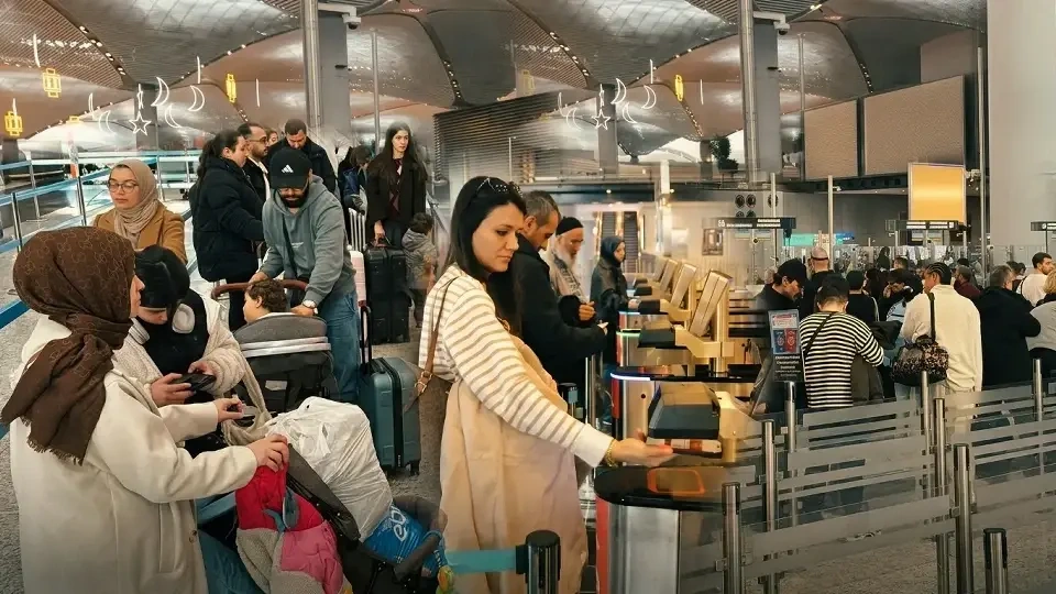 Bayram tatili başladı, havalimanları dolup taştı