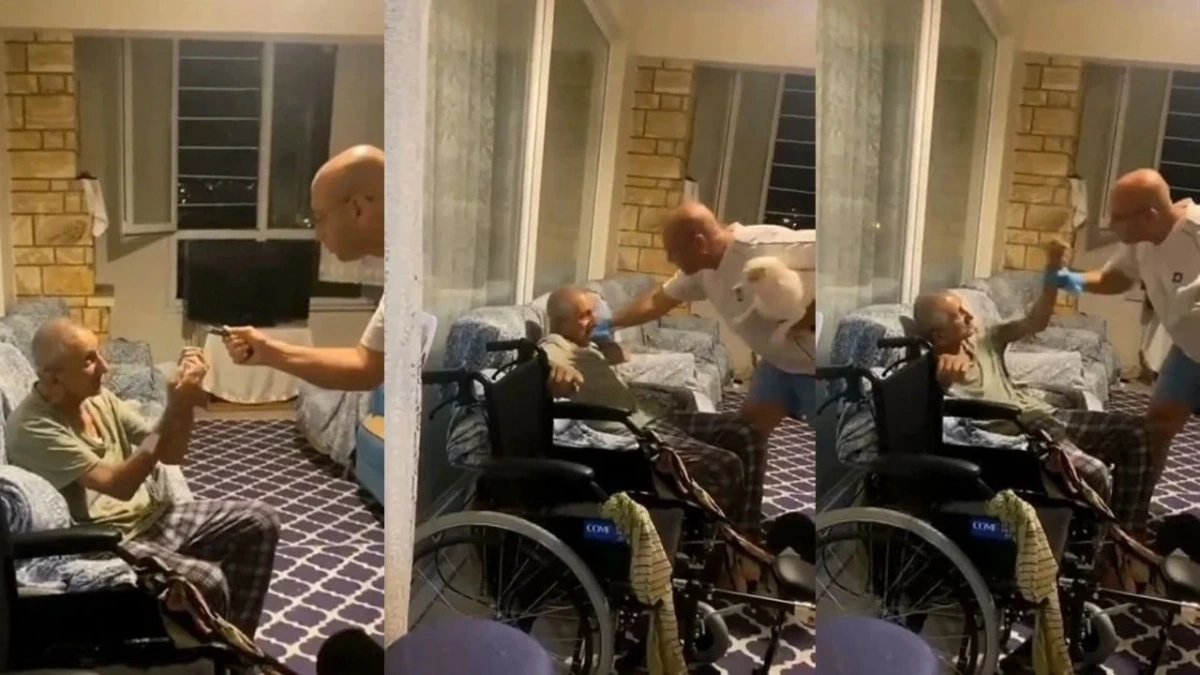 Büyükçekmece'deki huzurevinde şok görüntüler: Yaşlı adama şiddet