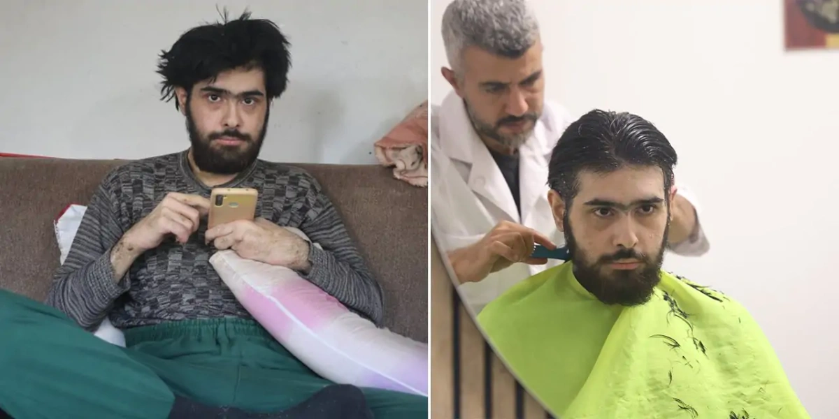 Deprem travması yaşayan genç, üç yıl sonra ilk kez banyo yaptı