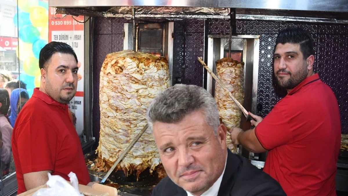 Dönerci Saran'a söz verdi, öğrencilere 300 kilo döner dağıttı