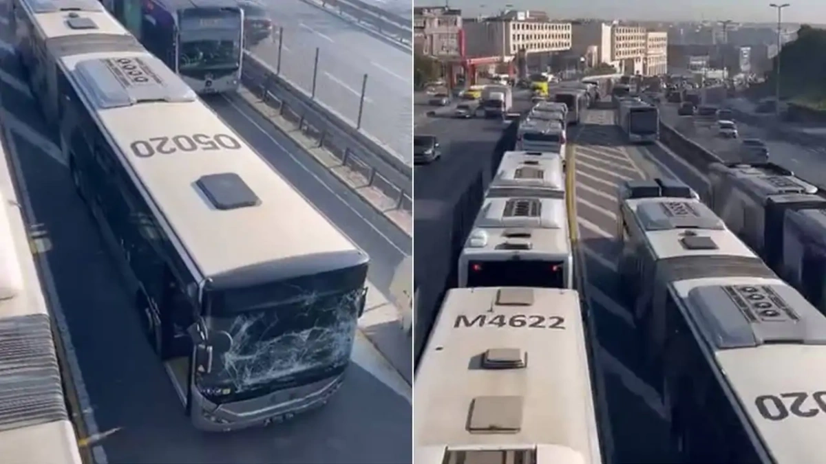 İstanbul Sefaköy'de iki metrobüs çarpıştı: Yaralılar var!