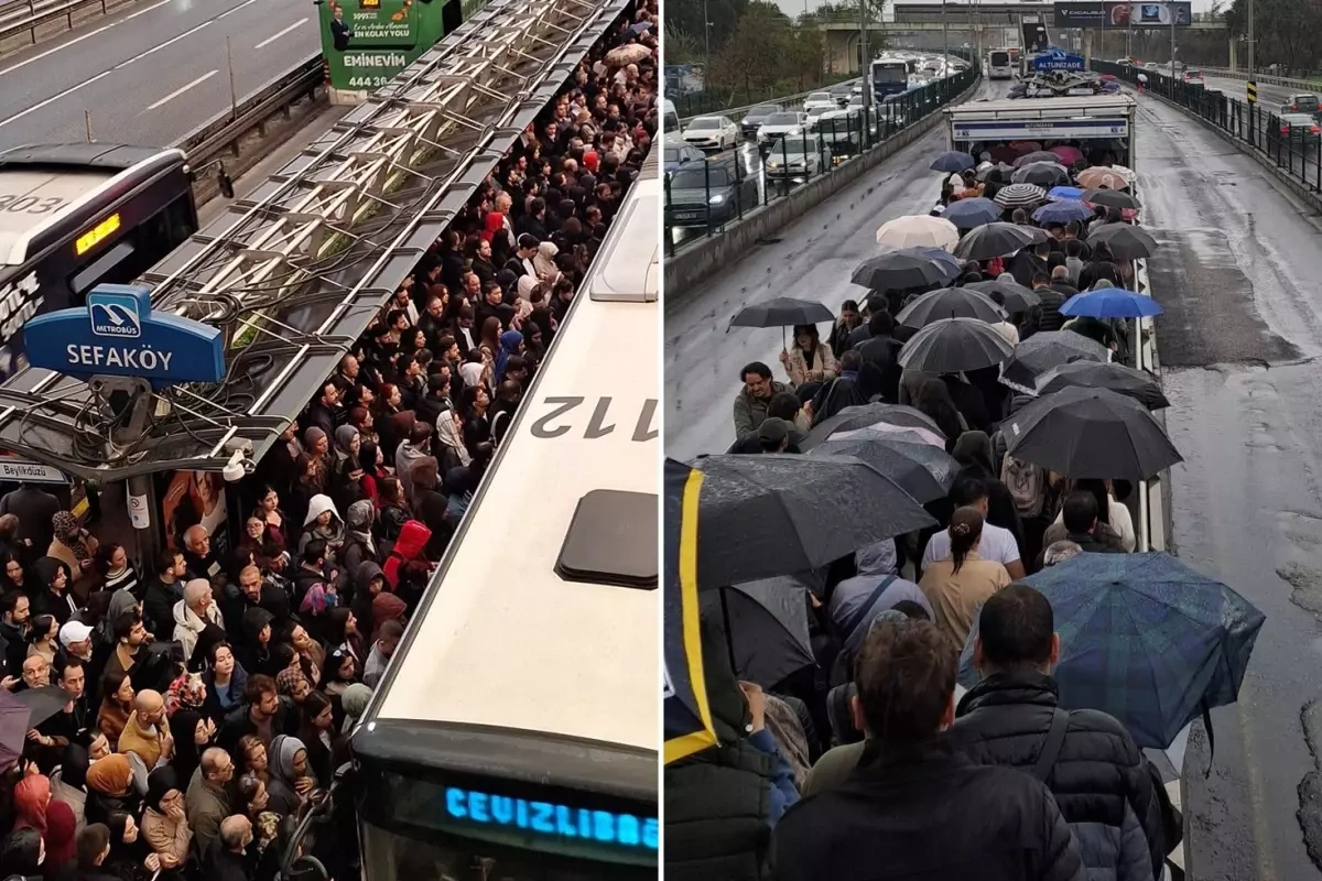 İstanbul'da metrobüs seferleri durdu, binlerce kişi mağdur oldu