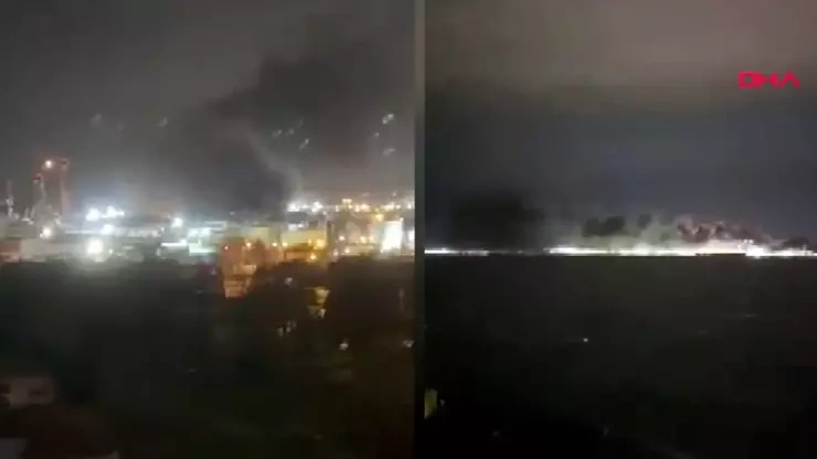 Kocaeli'de korkutan anlar: TÜPRAŞ rafinerisinde yangın çıktı