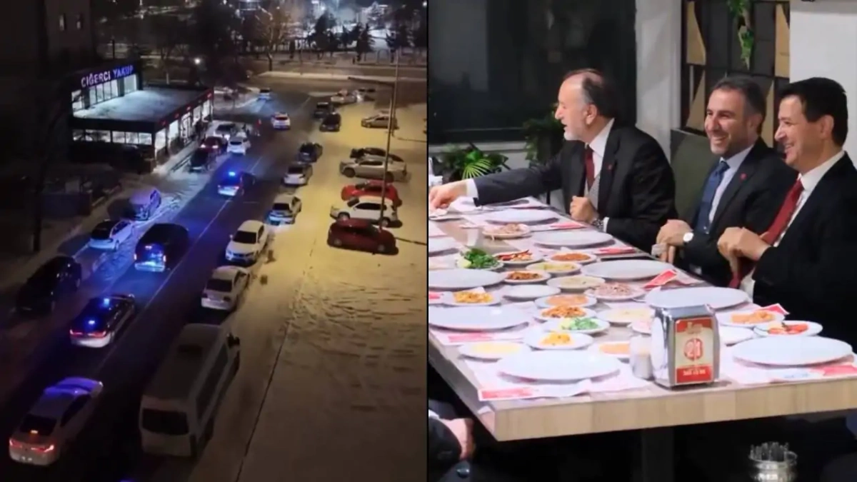 Saadet Partisi'nden çakarlı konvoy ile ciğer sofrası