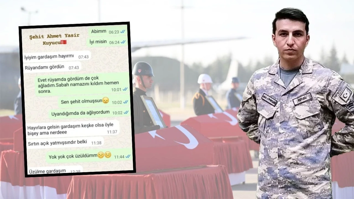 Şehit Kuyucu'nun kız kardeşiyle son mesajlaşması yürek yaktı