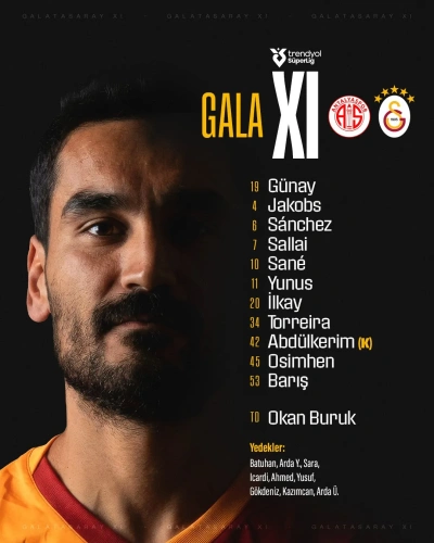 Antalyaspor-Galatasaray maçında ilk 11'ler belli oldu