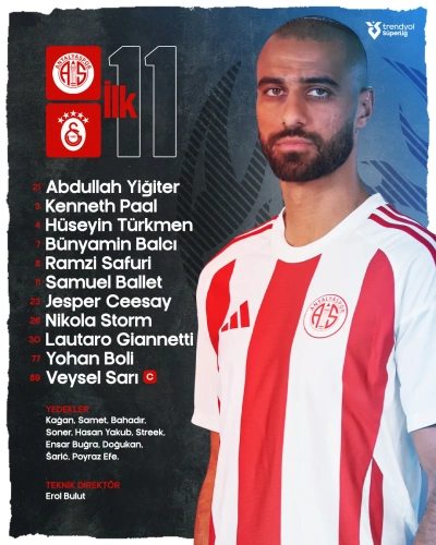 Antalyaspor-Galatasaray maçında ilk 11'ler belli oldu