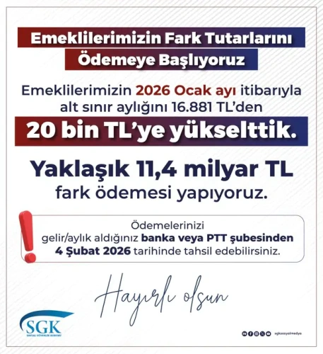 Emeklilere müjde: 3 bin 119 liralık maaş farkı için tarih belli oldu