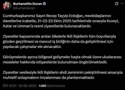 Erdoğan'dan Körfez diplomasisi! 3 gün 3 ülke: Kuveyt, Katar ve Umman ziyareti başlıyor