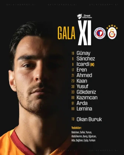 Fethiyespor - Galatasaray ilk 11'leri: Okan Buruk 6 değişiklik yaptı