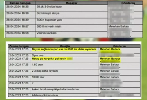 Futbolda bahis operasyonu: Metehan Baltacı tutuklandı, WhatsApp yazışmaları ortaya çıktı