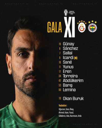 Galatasaray - Fenerbahçe Süper Kupa finali: İlk 11'ler belli oldu