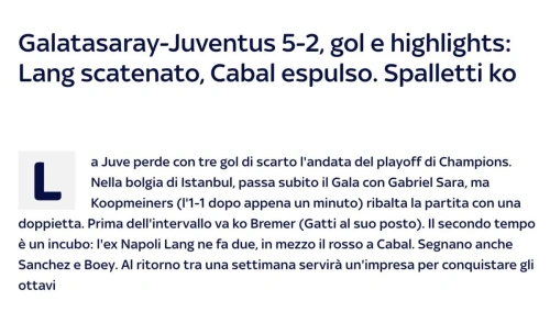 Galatasaray Juventus'u 5-2 ezdi: Avrupa basını şoka girdi