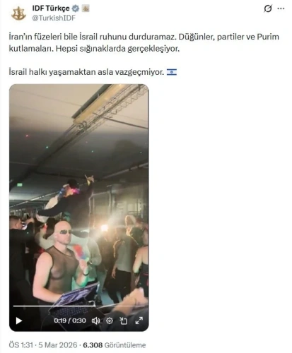 IDF'den Türkçe provokasyon: Sığınakta parti videosu tepki çekti