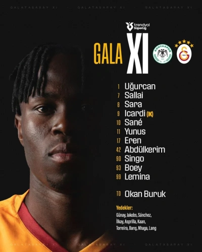 Konyaspor - Galatasaray maçının ilk 11'leri açıklandı