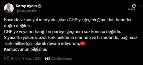 Mansur Yavaş devreye girdi iddiası sonrası Koray Aydın'dan açıklama