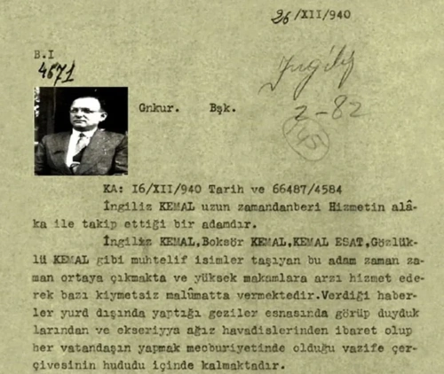 MİT arşivinden İngiliz Kemal'e dair 1940 tarihli gizli rapor