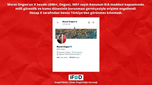 Murat Ongun'un X hesabına erişim engeli: Gerekçe milli güvenlik