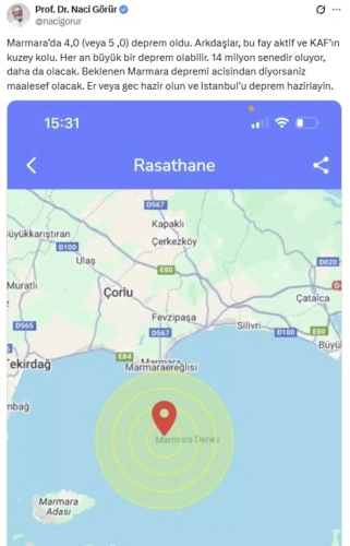 Naci Görür'den korkutan uyarı: 'Her an büyük deprem olabilir