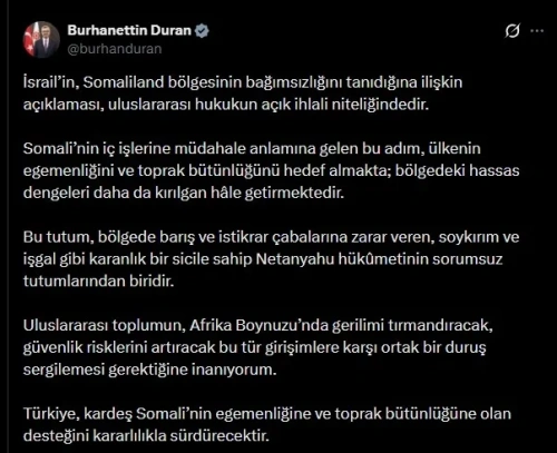 Netanyahu'dan Somaliland hamlesi: Türkiye'nin arabuluculuğuna rağmen krizi körükledi