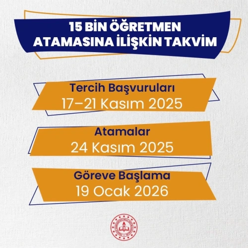 Öğretmen adaylarına müjde! 15 bin atama için tercih takvimi belli oldu