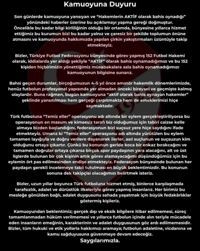 PFDK'ya sevk edilen 152 hakem: Aktif bahis oynamadık, iftira atılıyor