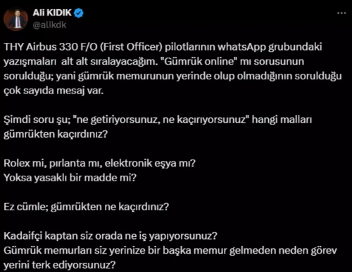Pilotların gümrük skandalı: 