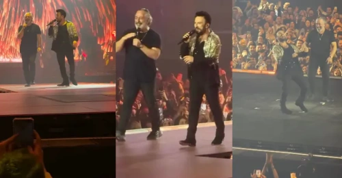 Tarkan konserinde Cem Yılmaz sürprizi: Sahneye çıkıp 'Kuzu Kuzu' söyledi