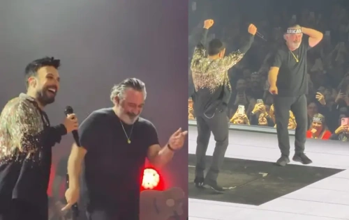 Tarkan konserinde Cem Yılmaz sürprizi: Sahneye çıkıp 'Kuzu Kuzu' söyledi