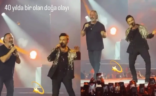 Tarkan konserinde Cem Yılmaz sürprizi: Sahneye çıkıp 'Kuzu Kuzu' söyledi