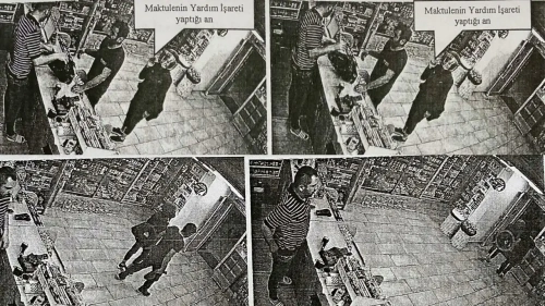 Tokat'ta öldürülen kadın markette yardım işareti yapmış