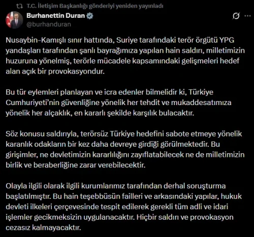 Türk bayrağına alçak saldırıya Ankara'dan peş peşe tepkiler: Cezasız kalmayacak