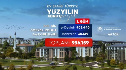 Yüzyılın Konut Projesi'ne rekor ilgi: İlk günde 936 bin başvuru